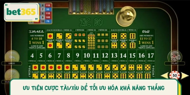 Ưu tiên lựa chọn cược Tài/Xỉu để bảo toàn vốn.